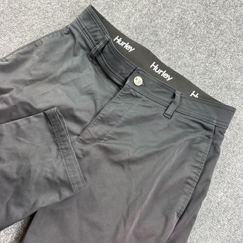 Hurley Jet Set Tech Pant 32W x 30L Black Straight Leg Performance Trousers Mens